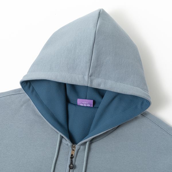 Худи Zip HTF серо-зеленый/изумрудный - фото 11