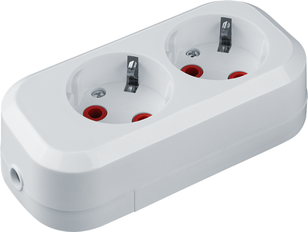 Колодка Navigator 61 582 NCA-BL01-02-E-WH 2гн с/з АБС пластик