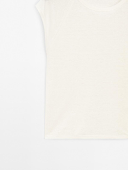 Massimo Dutti Футболка из 100% льна, светло-желтый