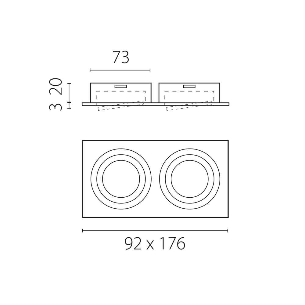 011626 Светильник SINGO BASE Quad X2 MR16 ЧЕРНЫЙ