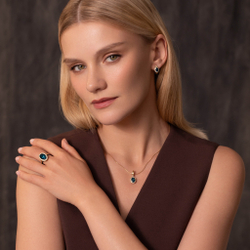 Серьги с Топазом London и Бриллиантами, Е0143-001/1