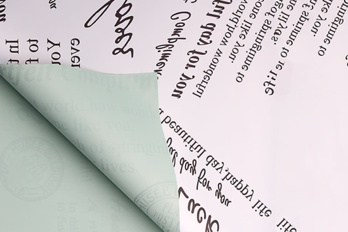 Пленка пастельная "Надписи" Салатовая