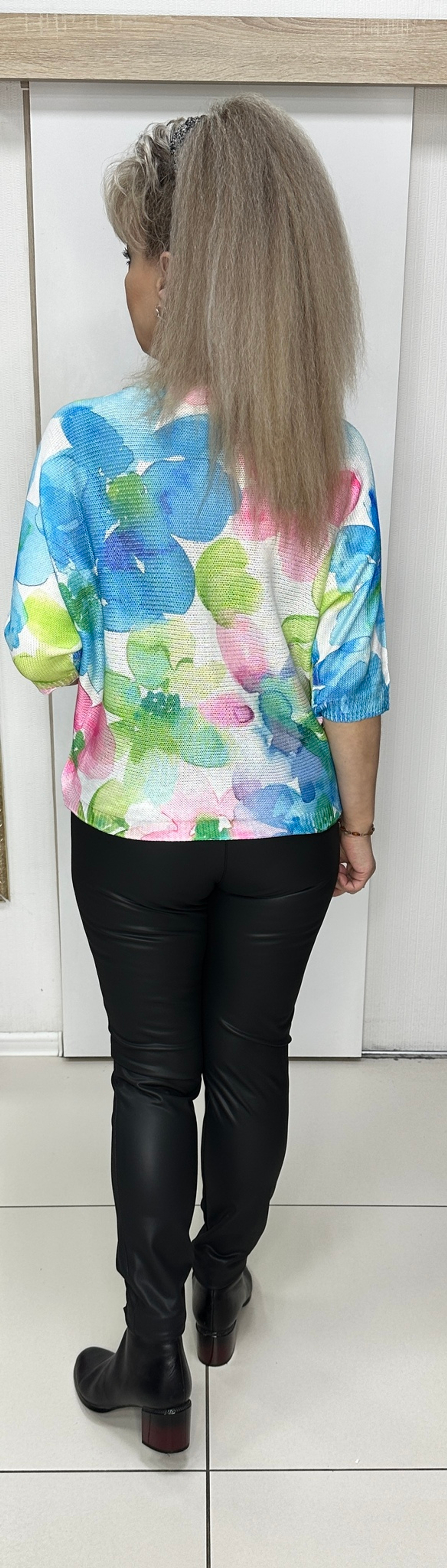 Итальянский трикотажный цветной блузон