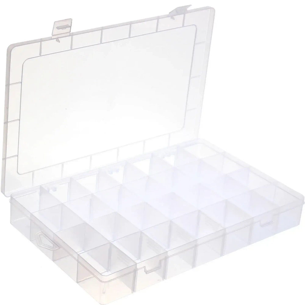 Органайзер для хранения мелочей, 28 ячеек «ИДЕЯДОМА», прозрачный, 34,5*21,8см (наклейка Селфи)