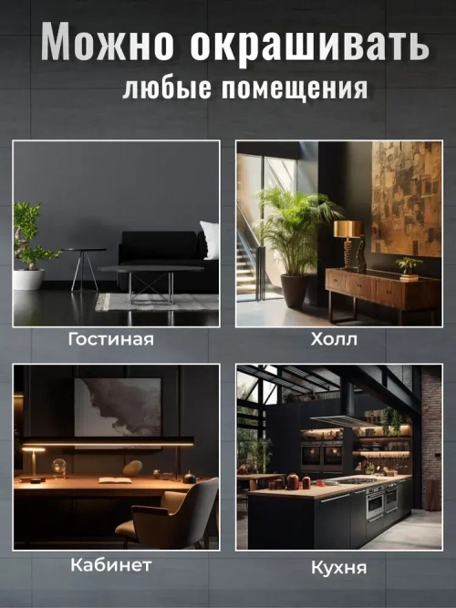 Краска интерьерная матовая Premium черный 2.7 кг