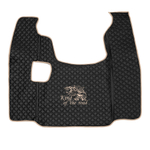 Ковры SCANIA 5 серии G (механика), (экокожа, черный, бежевый кант, бежевая вышивка)