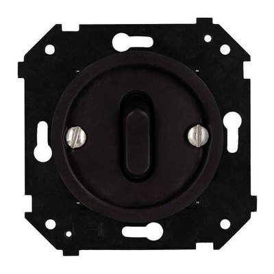 Выключатель 1-кл. проходной (скрытый монтаж), пластик, цвет Коричневый матовый B3-221-22M