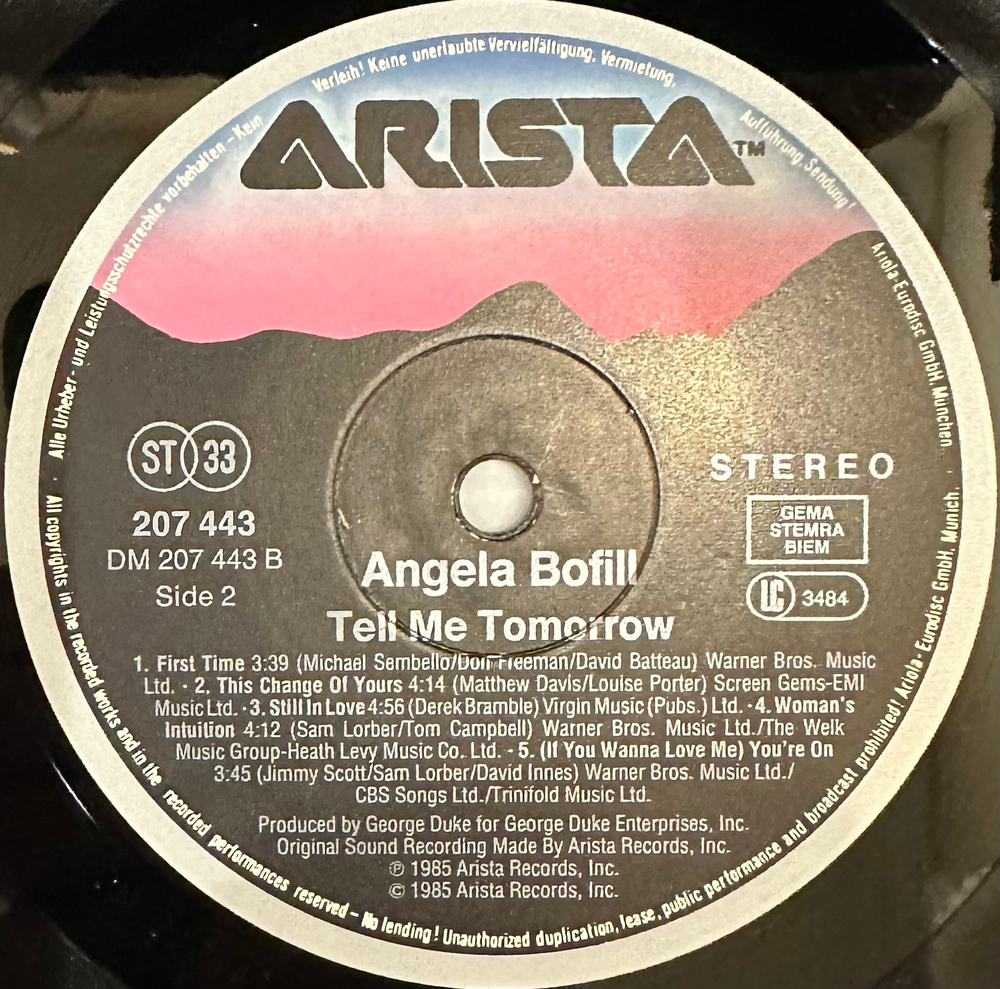 Angela Bofill - Tell Me Tomorrow (Германия 1985г.) В