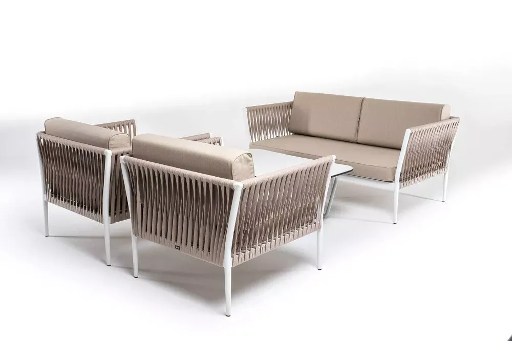 "Касабланка" лаунж-зона плетеная из роупа 4-местная, цвет бежевый