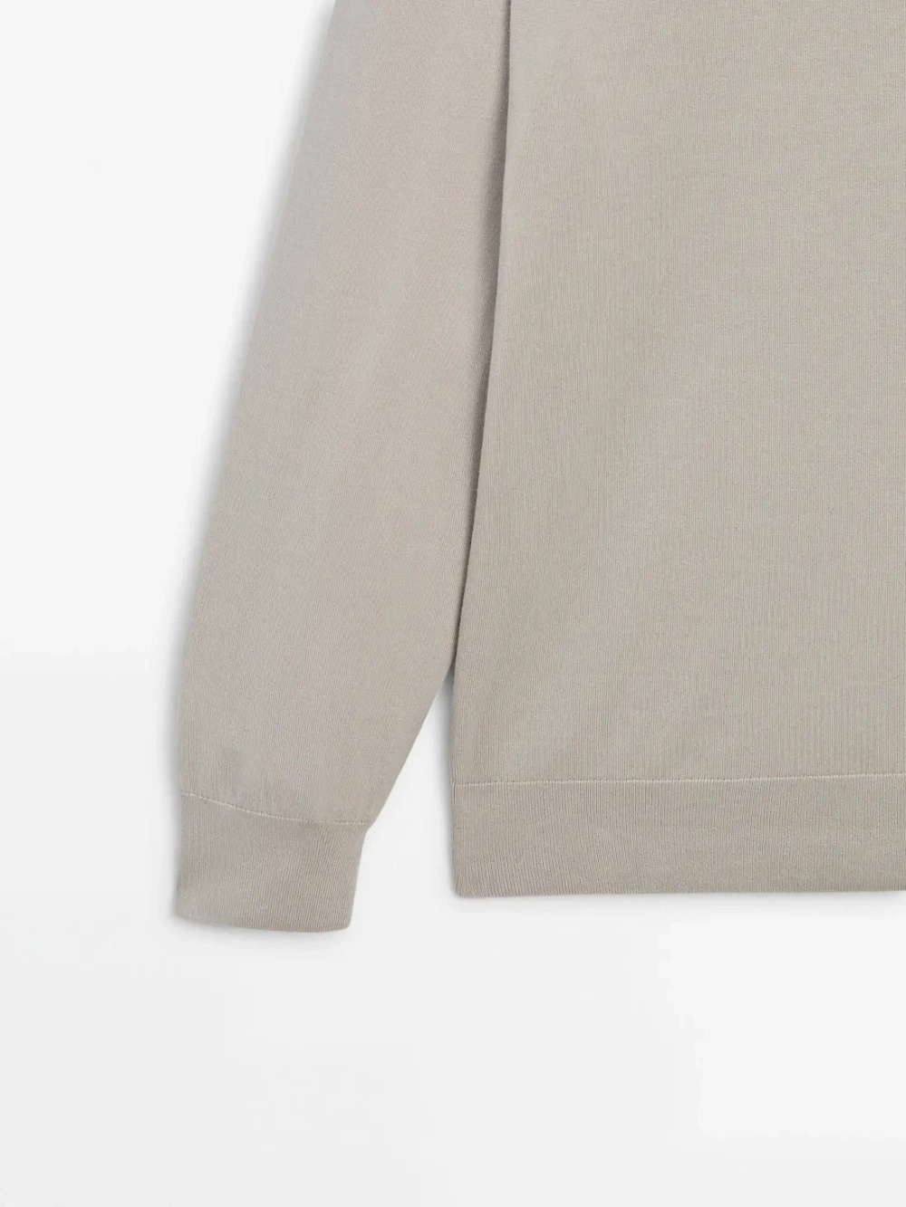 Massimo Dutti Хлопковый свитер с длинными рукавами, цвет льда