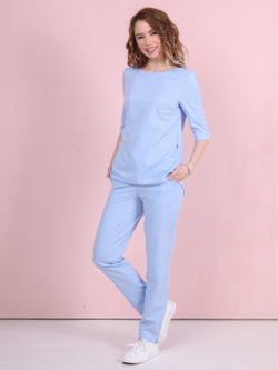 Медицинская блуза нежно голубого цвета MediS