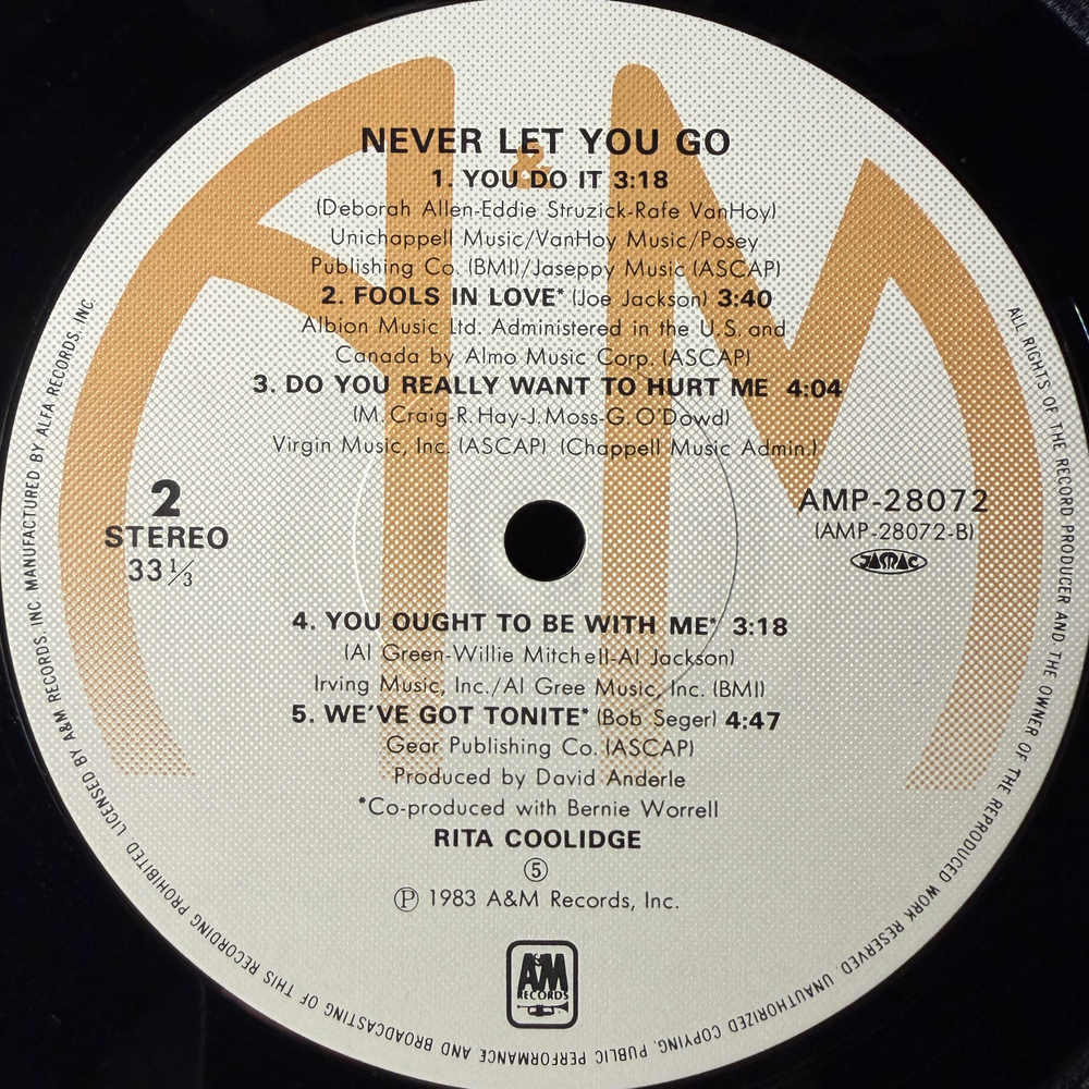 Rita Coolidge ‎– Never Let You Go (Япония 1983г.)Т