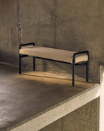 Скамейка Macaret со съемным чехлом из массива дуба с черной отделкой 120 см