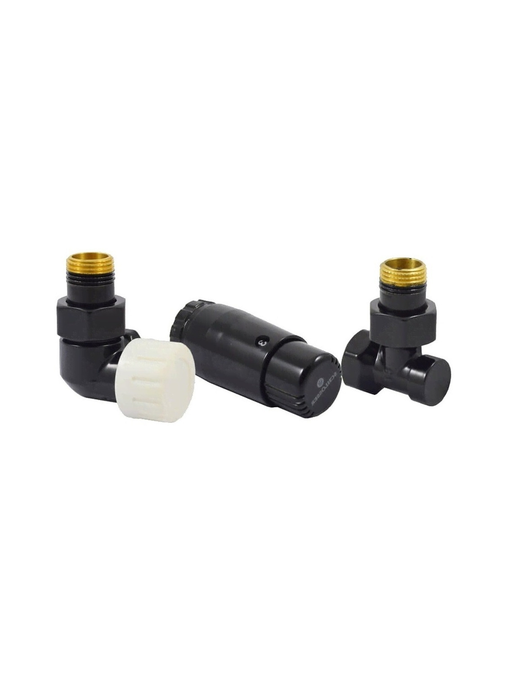 Комплект трехосевой SCHLOSSER STANDARD MINI 1/2" левый, Ral 9005, с термоголовкой MINI M30x1,5