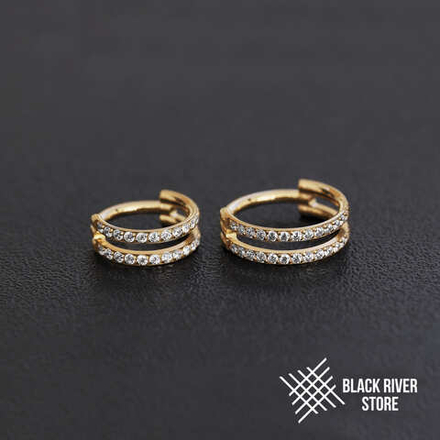 Кликер Cuff Double Crystal PVD Yellow 1.2мм