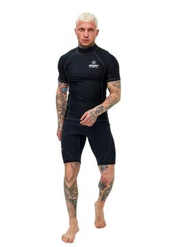 Футболка рашгард лонгслив Sargan Агидель UPF 50+ мужская черно-серая