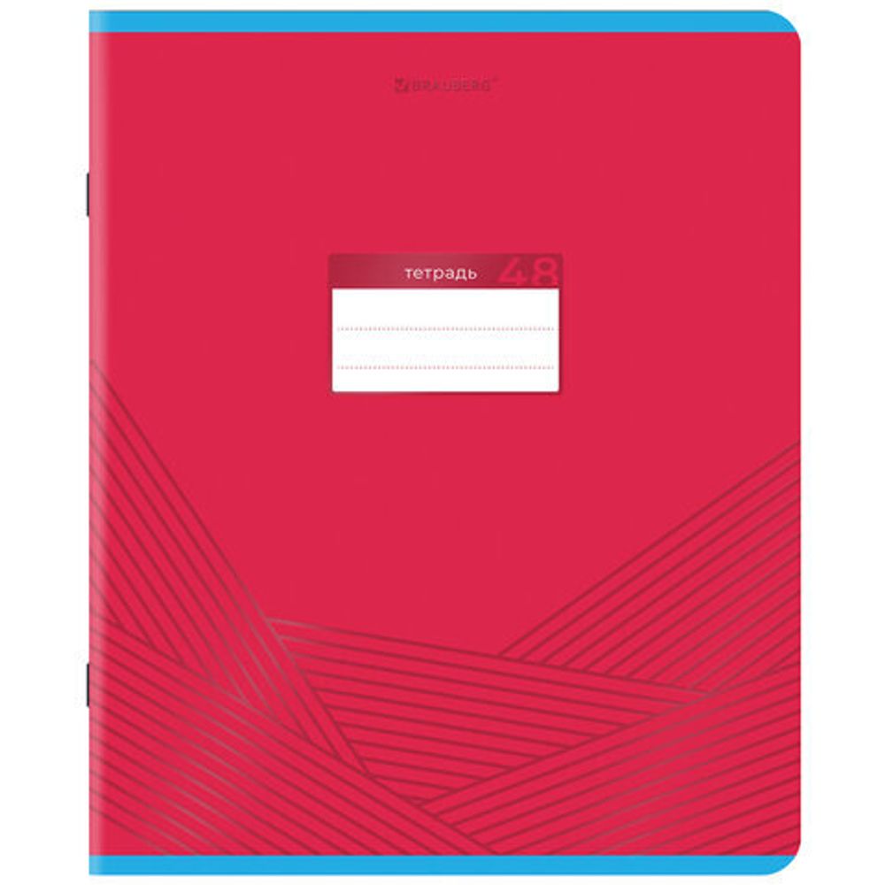 Тетрадь А5, 48 л., BRAUBERG, скоба, клетка, выборочный лак, "Классика", 404344, 5шт