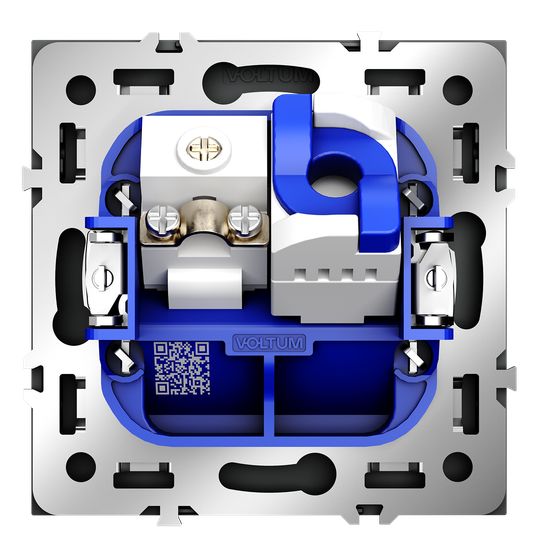 Розетка телевизионная встраиваемая VOLTUM S70 TV+RJ45 кат. 6, (черный матовый)