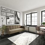 Monaco диван-кровать прямой с подлокотниками, трехместный, бархат пепельно-бежевый 25