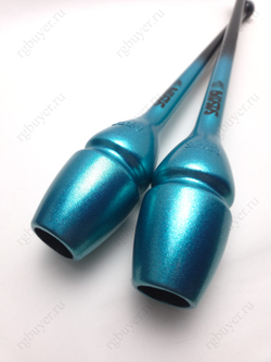 Булавы Sasaki 40,5 см Metallic Glitter: B×SEG (Black×SeaGreen)
