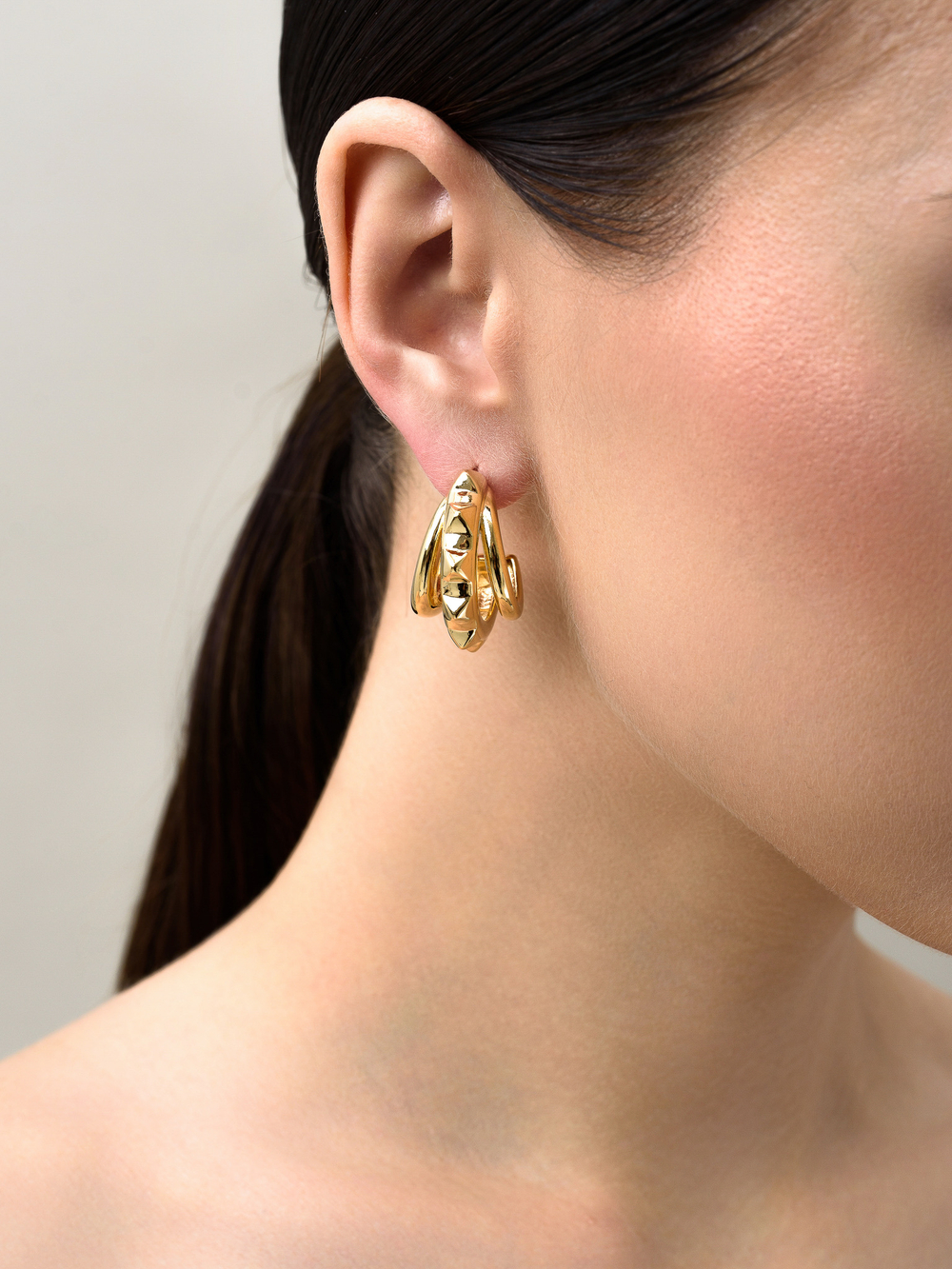 Серьги "Triple thorns" Gold