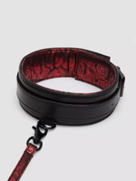 Стильный ошейник с поводком Reversible Faux Leather Collar and Lead (Цвет: красный с черным)