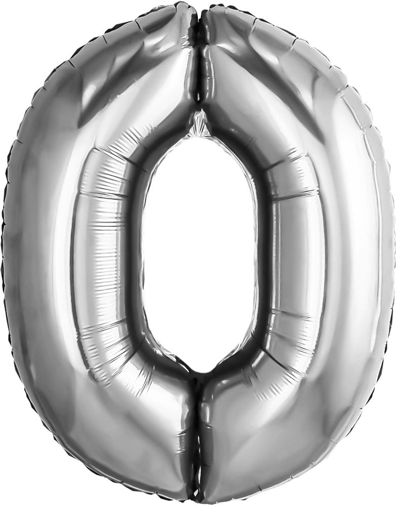 Ag (32&#39;&#39;/81 см) Цифра, 0, Серебро, 1 шт. в уп.
