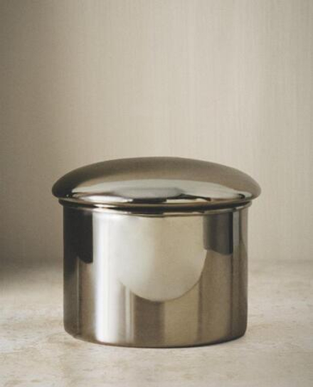 ZARA HOME МЕТАЛЛИЧЕСКАЯ БАНОЧКА ДЛЯ ВАННОЙ КОМНАТЫ, СЕРЕБРЯНЫЙ