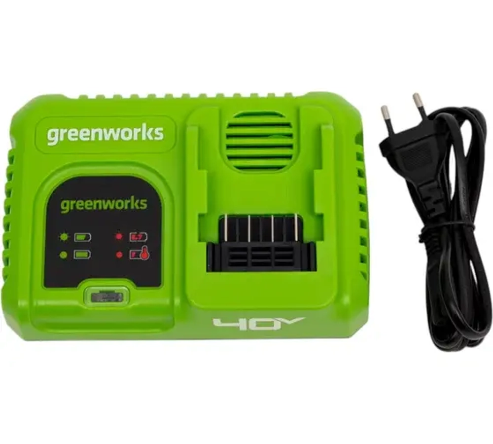 Быстрое зарядное устройство на 2 аккумулятора 40В Greenworks