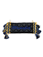 Карман Тимофей (черный с синей вышивкой, экокожа)