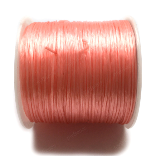 Резинка для браслета многослойная светло-персиковая 0.7 мм (катушка ок.60 м)