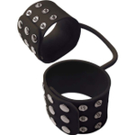 Силиконовый набор Fetish Silicone Cuffs (Цвет: черный с серебряным)