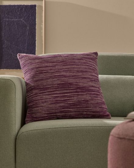 Чехол для подушки из жаккардовой ткани в фиолетовую полоску 45 x 45 см
