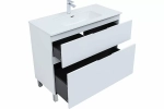 Тумба с раковиной Aquanet Алвита new 100 344135+329257 белая матовая