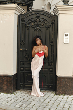 Платье комбинированное redpnk