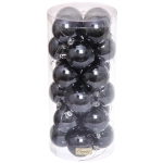 Новогодние шары 6 см (набор 24 шт) «Глянец», графит