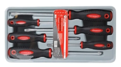 Набор отверток магнитных ''Profi''S2, 6пр.(PH:1x75, 2x100, 3x150мм, SL 5.5х100, 6.5х150, 8х175мм)в лотке FORCEKRAFT FK-2068