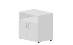 Шкаф 80х60х80см для документов/оргтехники (2 двери+ниша, ручки - алюминий)