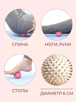 Мяч массажный для стоп с шипами – шар мфр для пилатеса