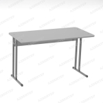 Парта двухместная нерегулируемая со скругленными углами (серый)
