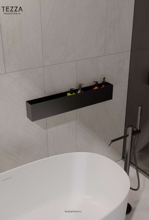 Полка Tezza Mono 500, нерж, черная