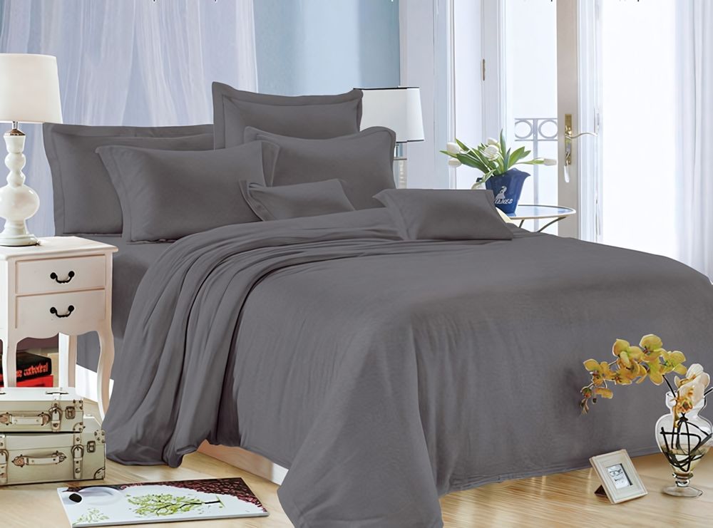Постельное белье 1,5 Павлина Luxury Графит (M155)