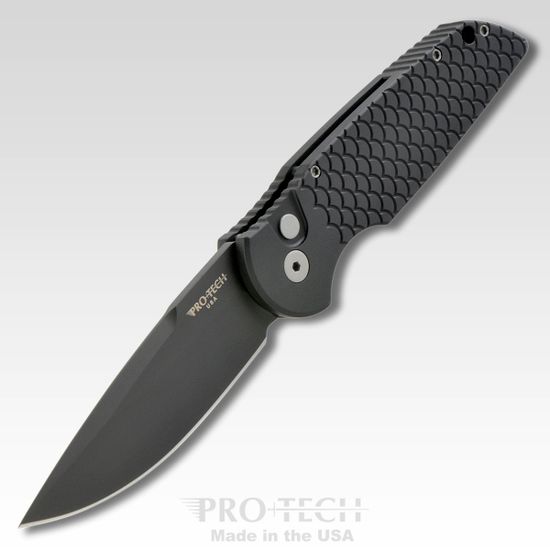 Автоматический нож PTTR-3X1 Tactical Response 3 - алюм. черн рук-ть Fish Scale, черн. клинок 154СМ