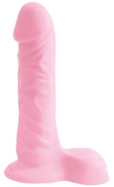Розовый фаллос SOFTEE с мошонкой