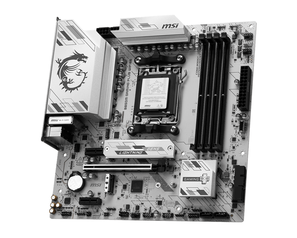 Материнская плата MSI B850M GAMING PLUS WIFI6E AM5 4xDDR5 4xSATA RAID 2xM.2 DP HDMI Type-C mATX