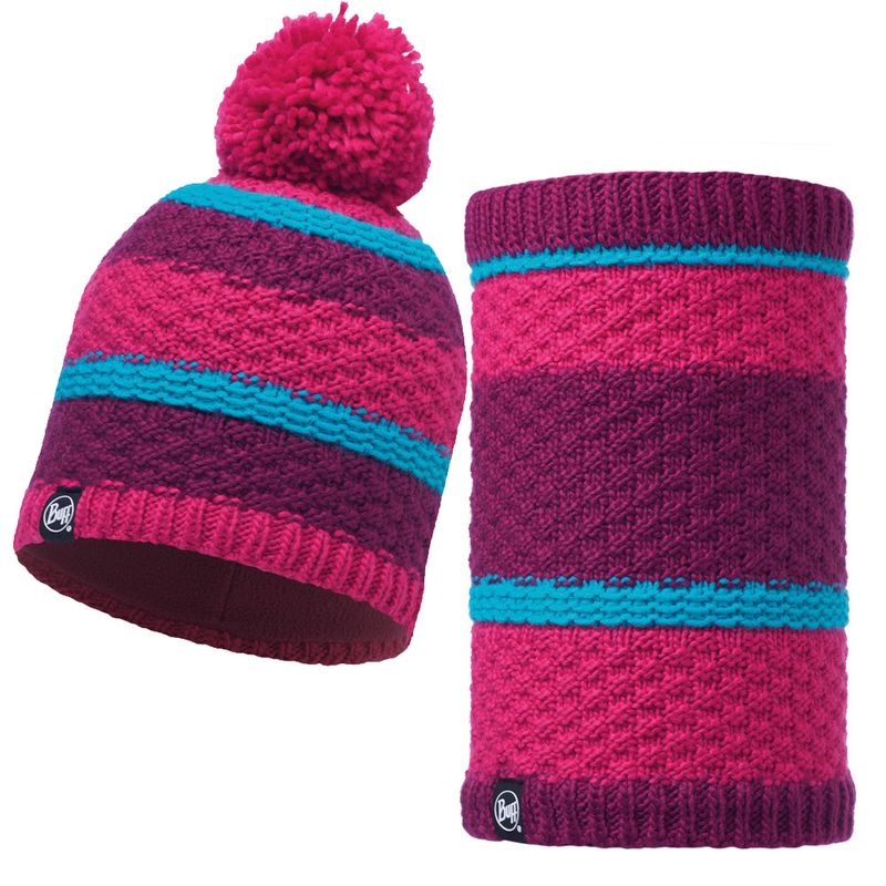 Комплект шапка шарф вязаный с флисом Buff Fizz Pink Honeysuckle Фото 1