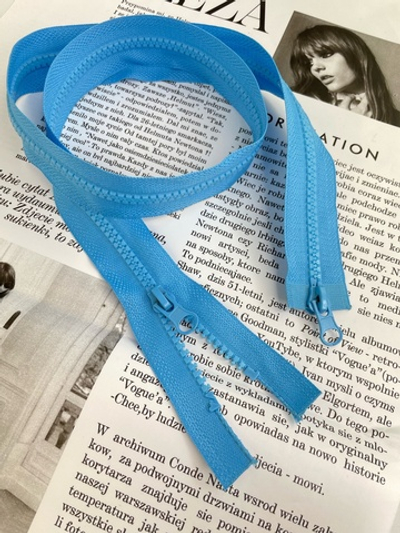 ГОЛУБОЙ №206 - Молния №5 тракторная двойная, 80см (1104 Маша П, Регина)