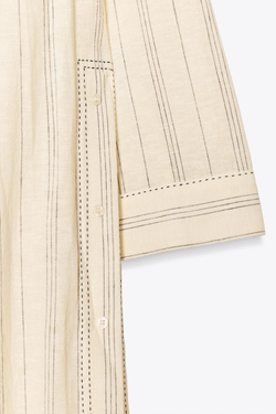 ZARA ПЛАТЬЕ-ТУНИКА В ПОЛОСКУ ИЗ СМЕСОВОГО ЛЬНА — ZW COLLECTION, ПОЛОСКИ