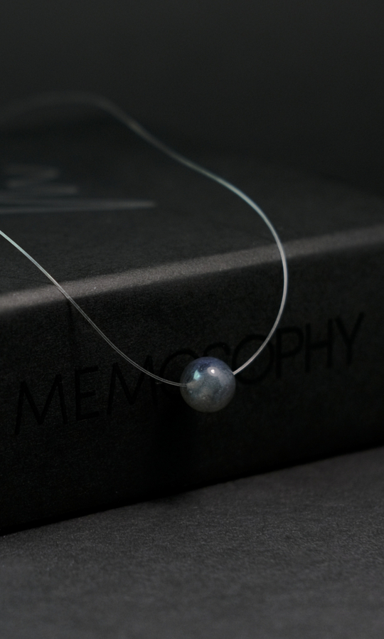 Колье "Memo about Mindfulness" с лабрадоритом 8 мм, 33 см