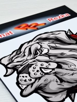 Наклейка - Бульдог в ошейнике